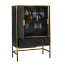 Monaco Black Marble 2 Doors Drinks Cabinet by Lavishway | Wine Racks-31012