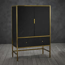 Monaco Black Marble 2 Doors Drinks Cabinet by Lavishway | Wine Racks-31009