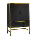 Monaco Black Marble 2 Doors Drinks Cabinet by Lavishway | Wine Racks-31011