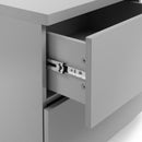 Monaco Grey Gloss 2 Drawers Bedside Table by Lavishway | Bedside Tables-61587