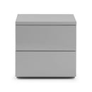 Monaco Grey Gloss 2 Drawers Bedside Table by Lavishway | Bedside Tables-61586