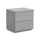 Monaco Grey Gloss 2 Drawers Bedside Table by Lavishway | Bedside Tables-61585