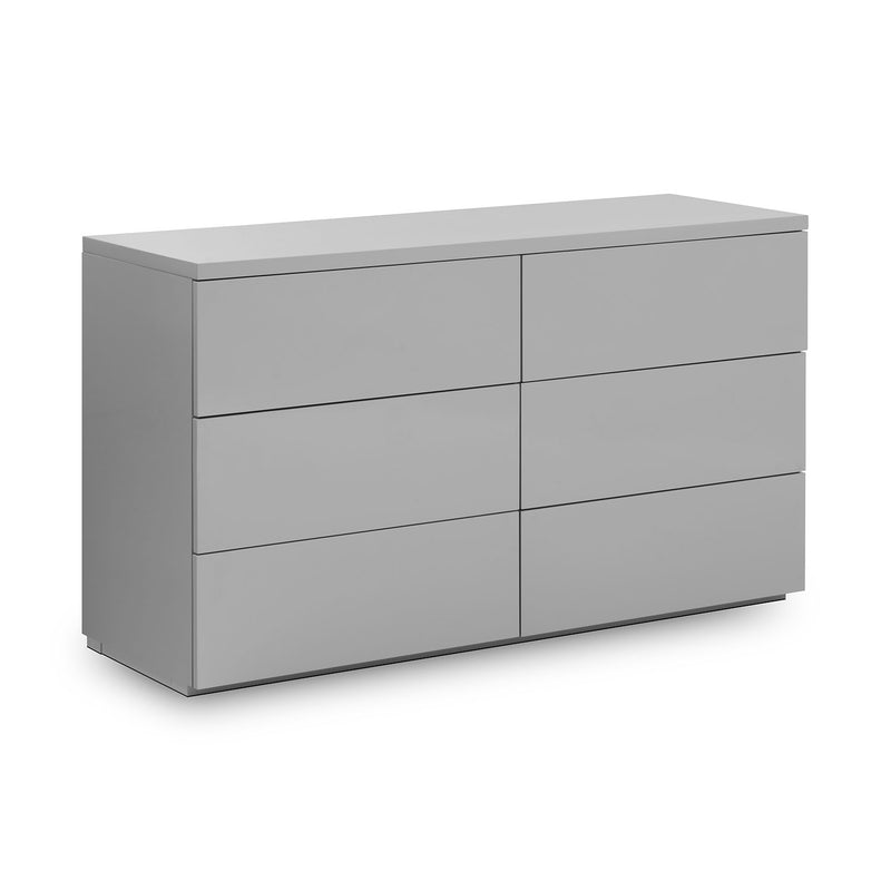 Monaco Grey High Gloss 6 Drawers Chest by Lavishway | Chest Of Drawers-61572