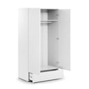 Monaco High Gloss 2 Doors & 1 Drawer Wardrobe by Lavishway | Wardrobe-61594