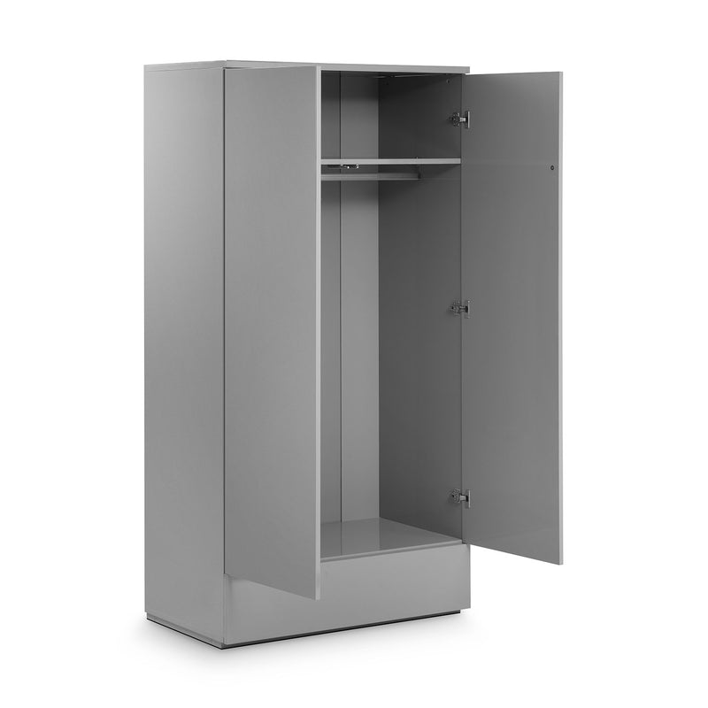 Monaco High Gloss 2 Doors & 1 Drawer Wardrobe by Lavishway | Wardrobe-61595