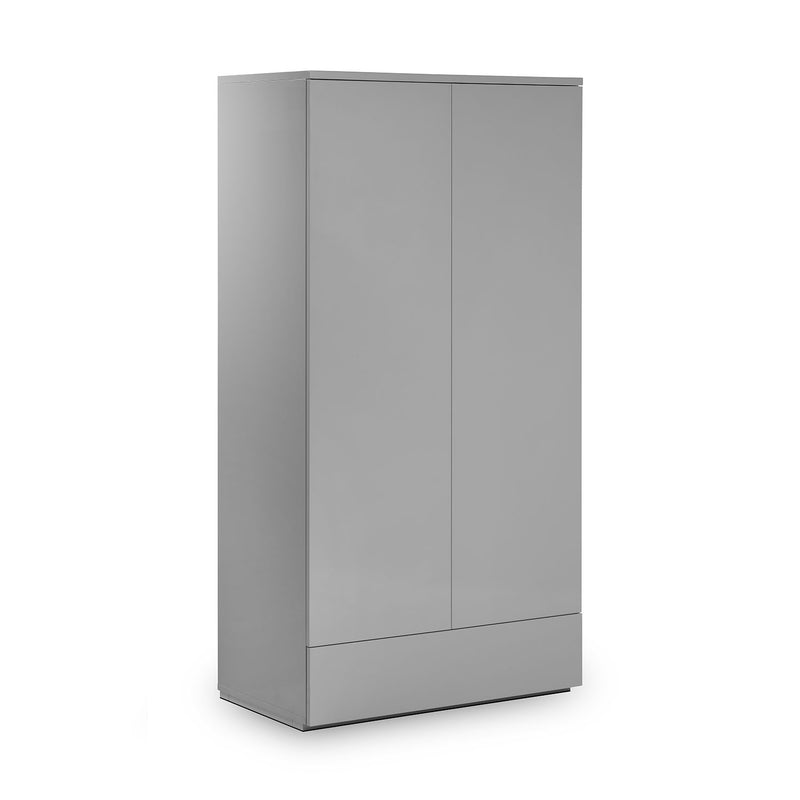 Monaco High Gloss 2 Doors & 1 Drawer Wardrobe by Lavishway | Wardrobe-61591
