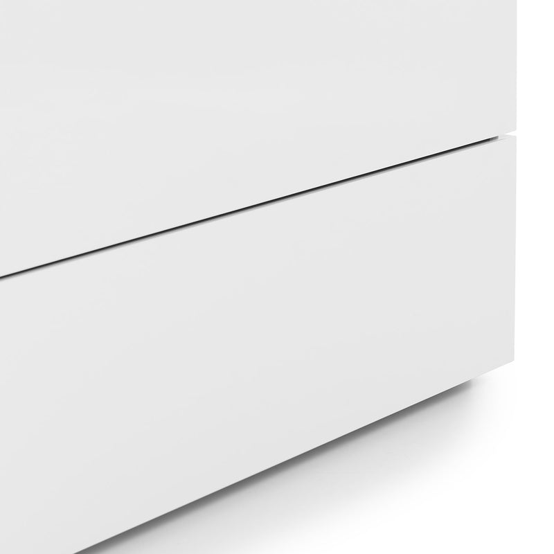 Monaco White Gloss 2 Drawers Bedside Table by Lavishway | Bedside Tables-61583