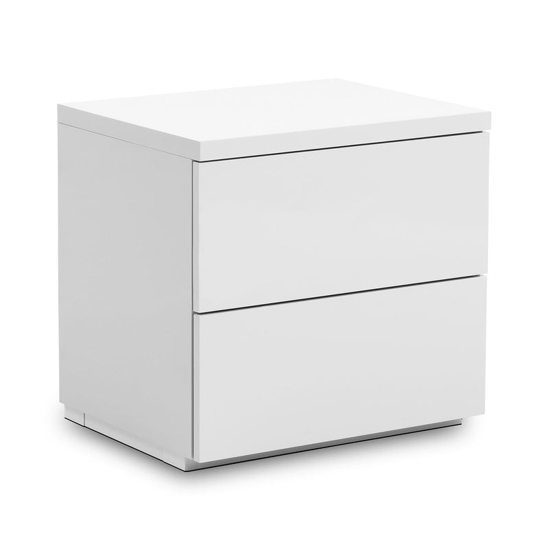 Monaco White Gloss 2 Drawers Bedside Table by Lavishway | Bedside Tables-61580