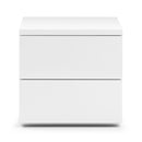 Monaco White Gloss 2 Drawers Bedside Table by Lavishway | Bedside Tables-61581