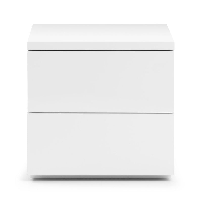 Monaco White Gloss 2 Drawers Bedside Table by Lavishway | Bedside Tables-61581