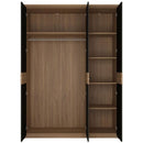 Monaco Wooden 3 Doors Mirror Wardrobe by Lavishway | Wardrobe-44127
