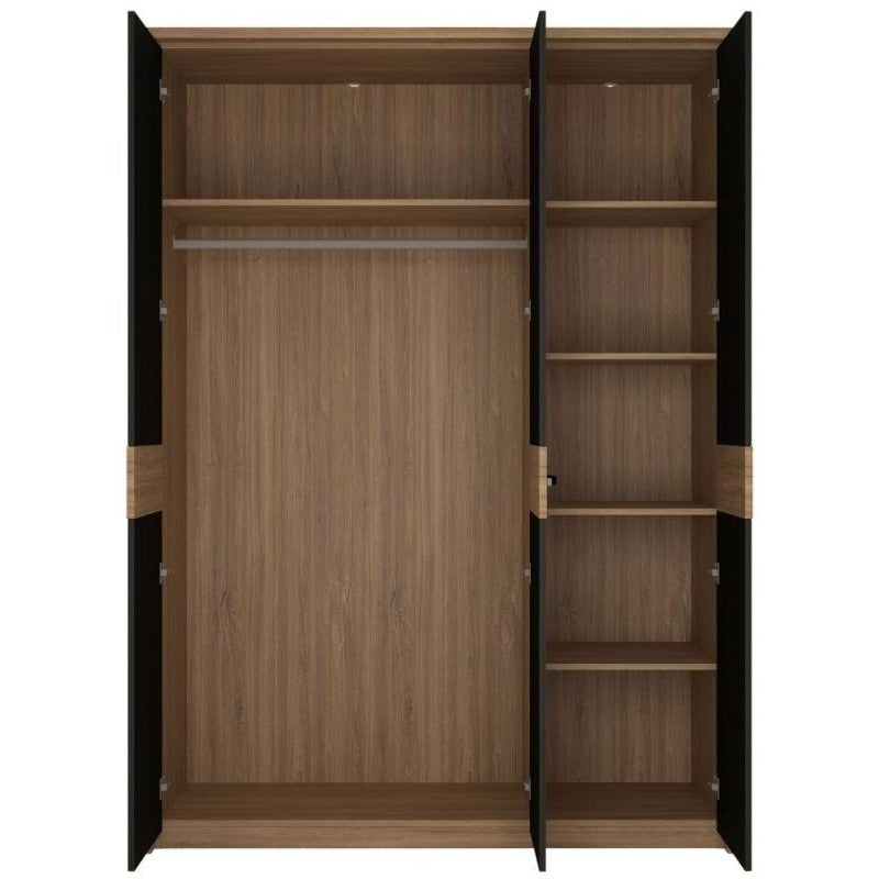 Monaco Wooden 3 Doors Mirror Wardrobe by Lavishway | Wardrobe-44127