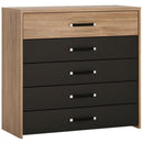 Monaco Stirling Oak Finish 5 Chest Of Drawers by Lavishway | Chest Of Drawers-44096