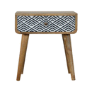 Dalston Monochrome Print Bedside Table by Lavishway | Bedside Tables-58648