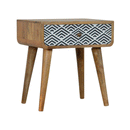 Dalston Monochrome Print Bedside Table by Lavishway | Bedside Tables-58647