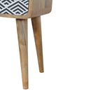 Dalston Monochrome Print Bedside Table by Lavishway | Bedside Tables-58653