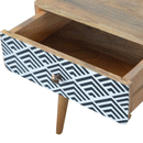Dalston Monochrome Print Bedside Table by Lavishway | Bedside Tables-58651