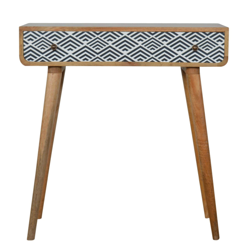 Dalston Monochrome Print Console Table by Lavishway | Hallway Console Table-58632