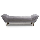 Montrose Brushed Velvet Grey Chaise by Lavishway | Chaise Lounges-27112