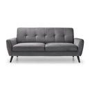 Monza Dark Grey Velvet 2 Seater Sofa by Lavishway | Velvet Sofa-61550