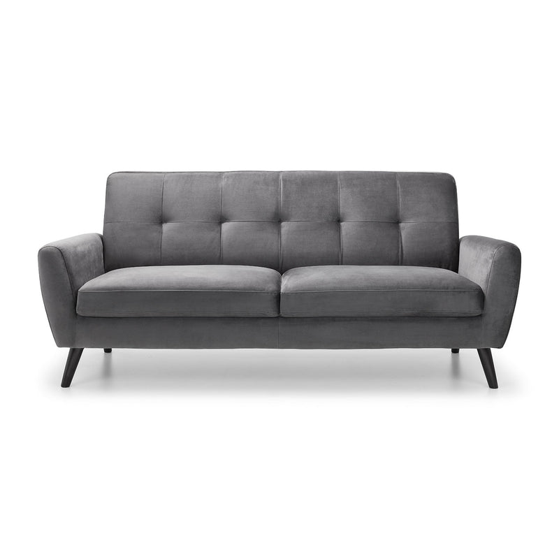 Monza Dark Grey Velvet 2 Seater Sofa by Lavishway | Velvet Sofa-61550