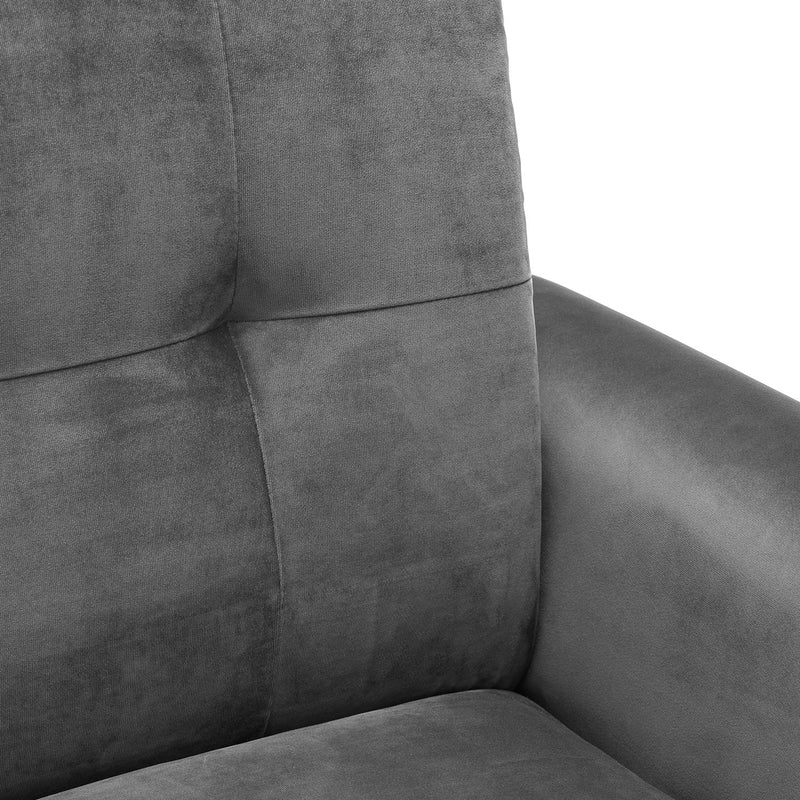 Monza Dark Grey Velvet 2 Seater Sofa by Lavishway | Velvet Sofa-61552