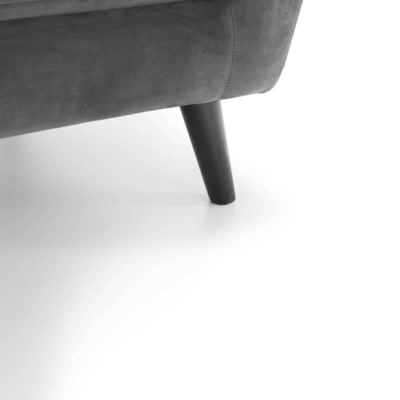 Monza Dark Grey Velvet 2 Seater Sofa by Lavishway | Velvet Sofa-61555