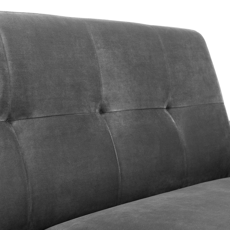 Monza Dark Grey Velvet 2 Seater Sofa by Lavishway | Velvet Sofa-61551
