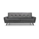 Monza Dark Grey Velvet 3 Seater Sofa by Lavishway | Velvet Sofa-61535