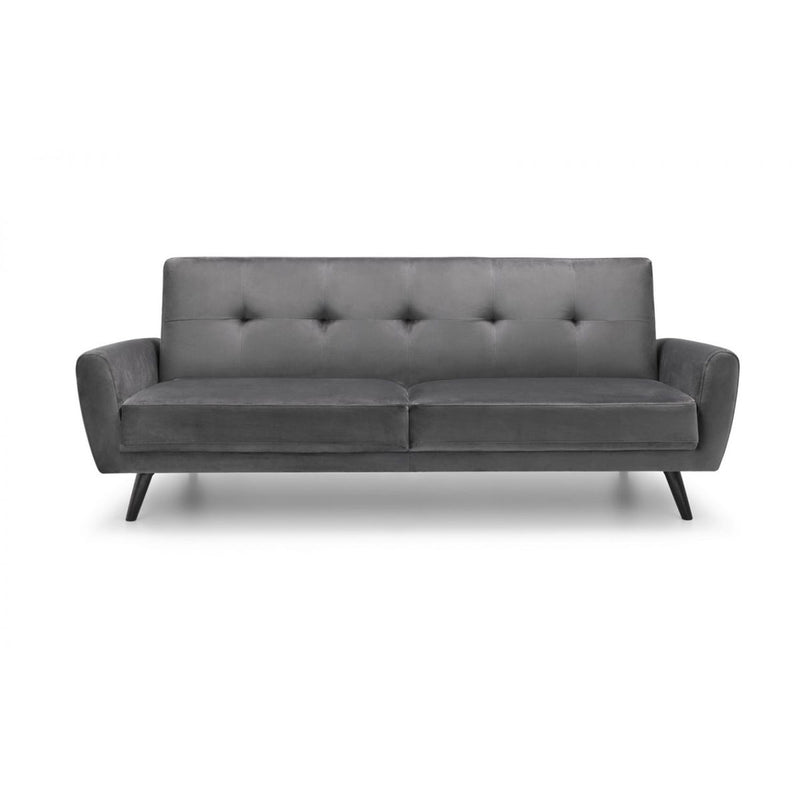 Monza Dark Grey Velvet 3 Seater Sofa by Lavishway | Velvet Sofa-61535