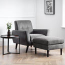 Monza Dark Grey Velvet Armchair by Lavishway | Velvet Sofa-61529