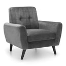 Monza Dark Grey Velvet Armchair by Lavishway | Velvet Sofa-61530