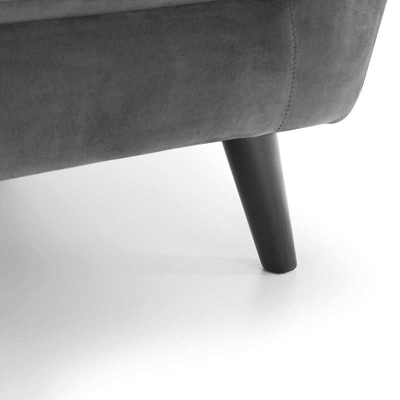 Monza Dark Grey Velvet Armchair by Lavishway | Velvet Sofa-61532