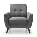 Monza Dark Grey Velvet Armchair by Lavishway | Velvet Sofa-61531