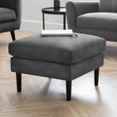Monza Dark Grey Velvet Ottoman Footstool by Lavishway | Footstool-61494
