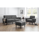 Monza Dark Grey Velvet Ottoman Footstool by Lavishway | Footstool-61496