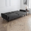 Monza Dark Grey Velvet Sofa Bed by Lavishway | Velvet Sofa-61485
