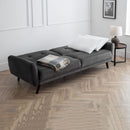 Monza Dark Grey Velvet Sofa Bed by Lavishway | Velvet Sofa-61484