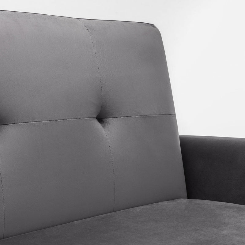 Monza Dark Grey Velvet Sofa Bed by Lavishway | Velvet Sofa-61492