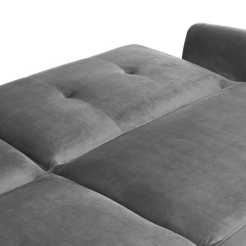 Monza Dark Grey Velvet Sofa Bed by Lavishway | Velvet Sofa-61491