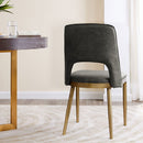 Morgan Leather & Fabric Dining Chair Set of 2 by Lavishway | Dining Chairs-24788