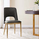 Morgan Leather & Fabric Dining Chair Set of 2 by Lavishway | Dining Chairs-24767