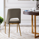 Morgan Leather & Fabric Dining Chair Set of 2 by Lavishway | Dining Chairs-24781