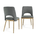 Morgan Leather & Fabric Dining Chair Set of 2 by Lavishway | Dining Chairs-24770