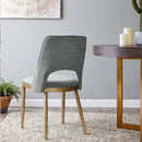 Morgan Leather & Fabric Dining Chair Set of 2 by Lavishway | Dining Chairs-24774