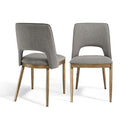 Morgan Leather & Fabric Dining Chair Set of 2 by Lavishway | Dining Chairs-24773