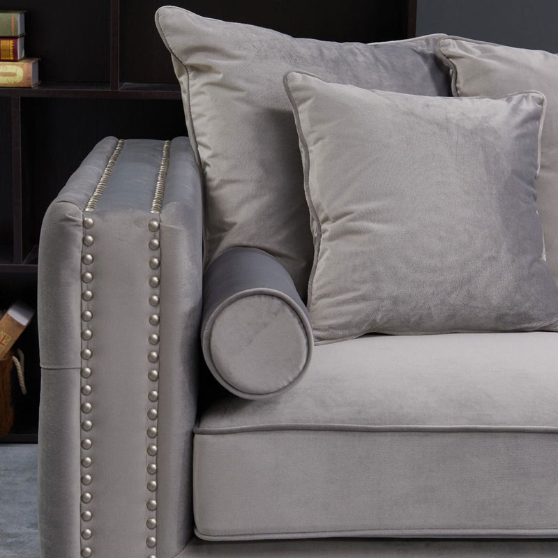 Moscow Upholstered Velvet 3 Seater Sofa by Lavishway | Velvet Sofa-24664