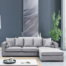 Moscow Grey Velvet Corner Sofa by Lavishway | Velvet Sofa-25280