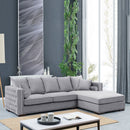 Moscow Grey Velvet Corner Sofa by Lavishway | Velvet Sofa-25278