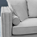 Moscow Grey Velvet Corner Sofa by Lavishway | Velvet Sofa-25289